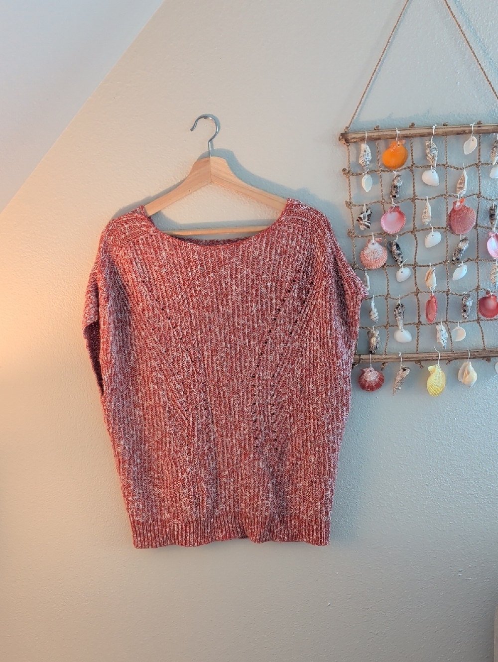Pilcro Marled Rose Scoop-Neck Sweater